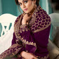 Myra Wine Embroidered Real Georgette Anarkali Suit | Swadesiicart