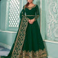 Myra Green Embroidered Real Georgette Anarkali Suit | Swadesiicart