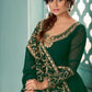 Myra Green Embroidered Real Georgette Anarkali Suit | Swadesiicart