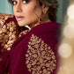 Myra Maroon Embroidered Real Georgette Anarkali Suit | Swadesiicart