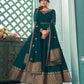 Myra Teal Embroidered Real Georgette Anarkali Suit | Swadesiicart