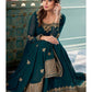 Myra Teal Embroidered Real Georgette Anarkali Suit | Swadesiicart