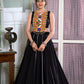 Lorenvalley Black Rayon Plain And Lace Border With Gotta Patti Touch Up Lehenga Choli | Swadesiicart