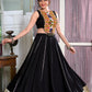 Lorenvalley Black Rayon Plain And Lace Border With Gotta Patti Touch Up Lehenga Choli | Swadesiicart
