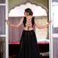 Lorenvalley Black Rayon Plain And Lace Border With Gotta Patti Touch Up Lehenga Choli | Swadesiicart