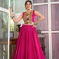 Lorenvalley Pink Rayon Plain And Lace Border With Gotta Patti Touch Up Lehenga Choli | Swadesiicart