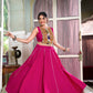Lorenvalley Pink Rayon Plain And Lace Border With Gotta Patti Touch Up Lehenga Choli | Swadesiicart