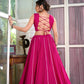 Lorenvalley Pink Rayon Plain And Lace Border With Gotta Patti Touch Up Lehenga Choli | Swadesiicart