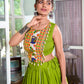 Lorenvalley Parotgreen Rayon Plain And Lace Border With Gotta Patti Touch Up Lehenga Choli | Swadesiicart