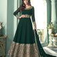 Myra Green and Gold Georgette Embroidered Anarkali Suit | Swadesiicart