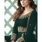 Myra Green and Gold Georgette Embroidered Anarkali Suit | Swadesiicart