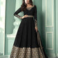 Myra Black and Gold Georgette Embroidered Anarkali Suit | Swadesiicart