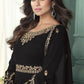 Myra Black and Gold Georgette Embroidered Anarkali Suit | Swadesiicart