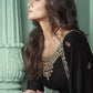 Myra Black and Gold Georgette Embroidered Anarkali Suit | Swadesiicart