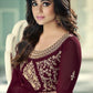 Myra Wine and Gold Georgette Embroidered Anarkali Suit | Swadesiicart