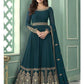 Myra Teal Georgette Embroidered Anarkali Suit | Swadesiicart