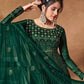 Myra Deep Green Butterfly Net Embroidered Anarkali Suit | Swadesiicart