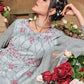 Myra Light Grey Butterfly Net Embroidered Anarkali Suit | Swadesiicart