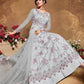 Myra Light Grey Butterfly Net Embroidered Anarkali Suit | Swadesiicart