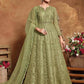 Myra Beautiful Pista Butterfly Net Embroidered Anarkali Suit | Swadesiicart