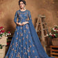 Myra Royal Blue Butterfly Net Embroidered Anarkali Suit | Swadesiicart