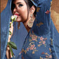 Myra Royal Blue Butterfly Net Embroidered Anarkali Suit | Swadesiicart