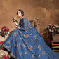 Myra Royal Blue Butterfly Net Embroidered Anarkali Suit | Swadesiicart