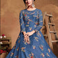 Myra Royal Blue Butterfly Net Embroidered Anarkali Suit | Swadesiicart