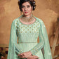 Myra Pastel Green Butterfly Net Embroidered Anarkali Suit | Swadesiicart