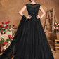 Myra Black Butterfly Net Embroidered Anarkali Suit | Swadesiicart