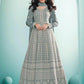 Myra Dusty Grey Real Georgette with Luckhnavi work Anarkali Suit | Swadesiicart