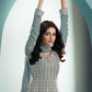 Myra Dusty Grey Real Georgette with Luckhnavi work Anarkali Suit | Swadesiicart