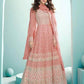 Myra Peach Real Georgette with Luckhnavi work Anarkali Suit | Swadesiicart