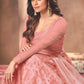 Myra Beautiful Dusty Pink Butterfly Net Embroidered Anarkali Suit | Swadesiicart