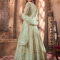 Myra Beautiful Pastel Green Butterfly Net Embroidered Anarkali Suit | Swadesiicart