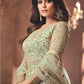 Myra Beautiful Pastel Green Butterfly Net Embroidered Anarkali Suit | Swadesiicart
