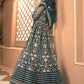 Myra Rama Green Butterfly Net Embroidered Anarkali Suit | Swadesiicart
