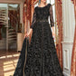 Myra Black Net Embroidered Gown | Swadesiicart