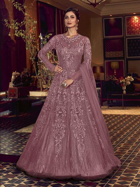 Myra Purple Premium Net Anarkali Suit | Swadesiicart