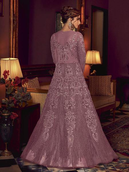 Myra Purple Premium Net Anarkali Suit | Swadesiicart