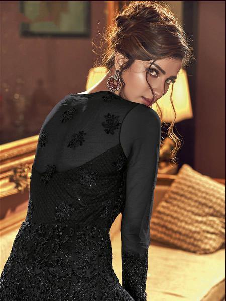 Myra Black Premium Net Anarkali Suit | Swadesiicart