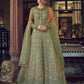 Myra Fashion Pista Embroidered Butterfly Net Anarkali Suit | Swadesiicart