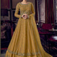 Myra Mustard Yellow Embroidered Butterfly Net Anarkali Suit | Swadesiicart