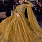 Myra Mustard Yellow Embroidered Butterfly Net Anarkali Suit | Swadesiicart