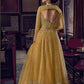 Myra Mustard Yellow Embroidered Butterfly Net Anarkali Suit | Swadesiicart