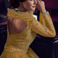 Myra Mustard Yellow Embroidered Butterfly Net Anarkali Suit | Swadesiicart