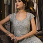 Myra Dusty Grey Embroidered Butterfly Net Anarkali Suit | Swadesiicart