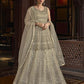 Myra Off White Embroidered Butterfly Net Anarkali Suit | Swadesiicart