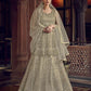 Myra Off White Embroidered Butterfly Net Anarkali Suit | Swadesiicart