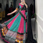 Lorenvalley Fashion Multicolor Pure Rayon Bandhej And Ajrakh With Paper Mirror And Gamthi Work Lace Lehenga Choli with Dupatta | Swadesiicart